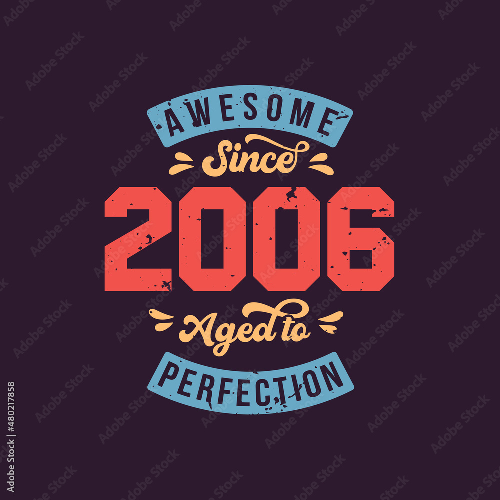 Awesome since 2006 Aged to Perfection. Awesome Birthday since 2006 Retro Vintage
