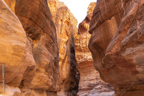 trip among the rocks in Petra Jordan at day time