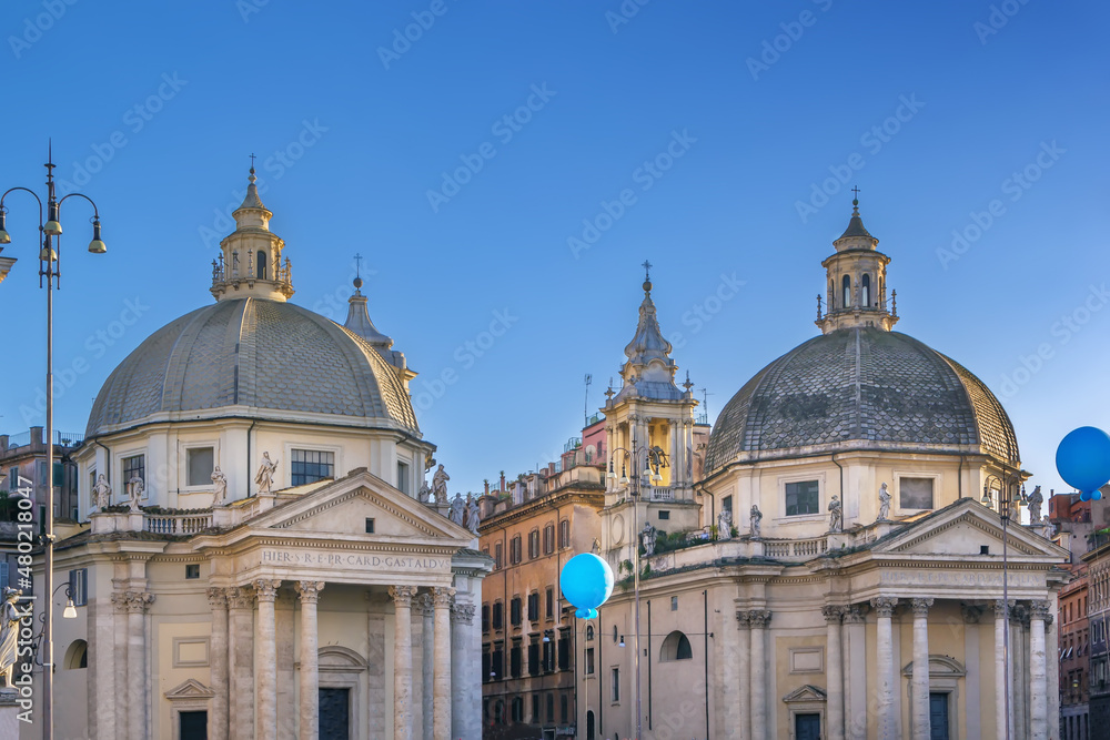 Churches of Santa Maria in Montesanto and Santa Maria dei Miracoli, Rome, Italy