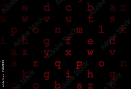 Dark red vector layout with latin alphabet. © Dmitry