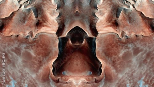 Symmetrical abstract video of the deserts of Africa from the air, natural textures	