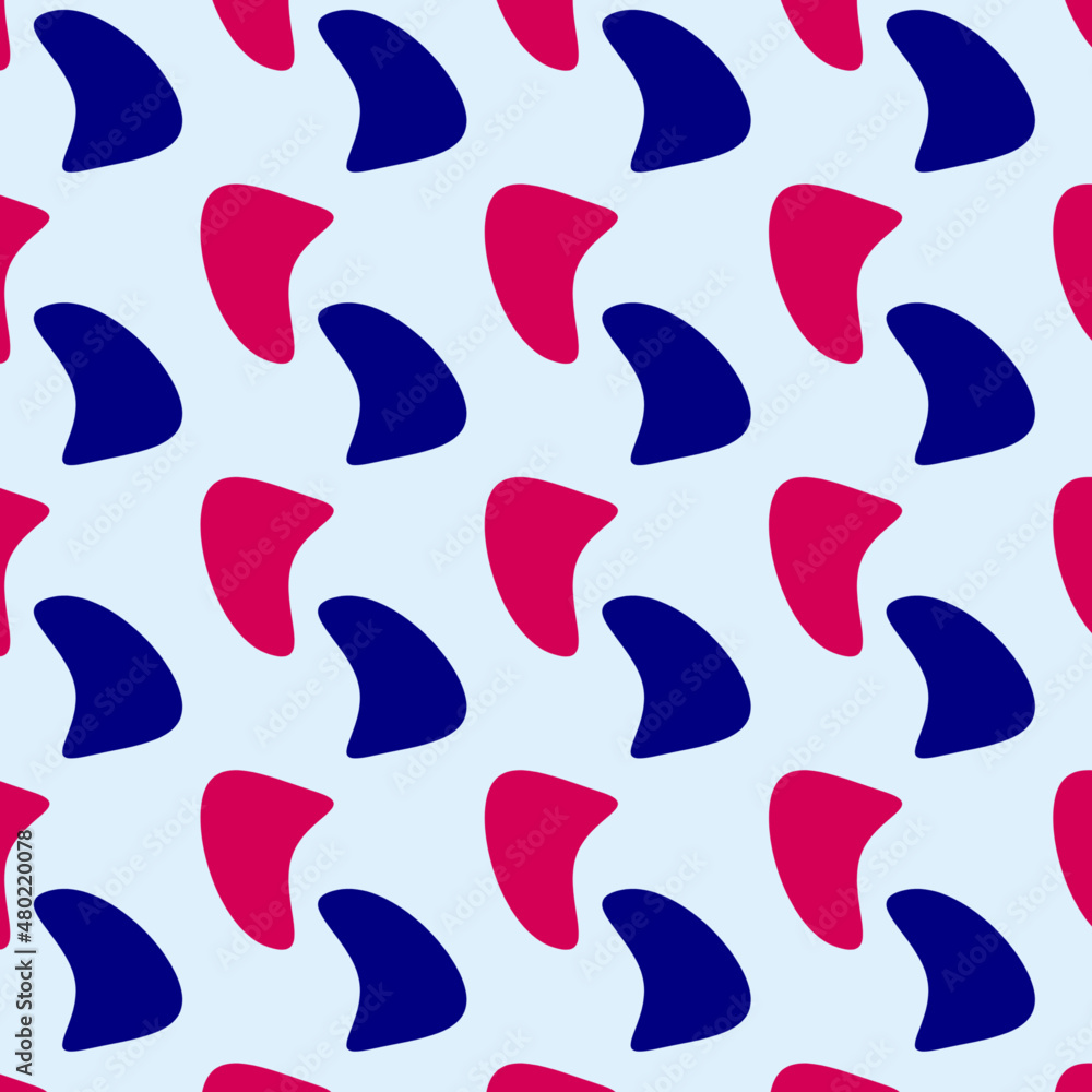 Pattern with colored figures on a blue background.