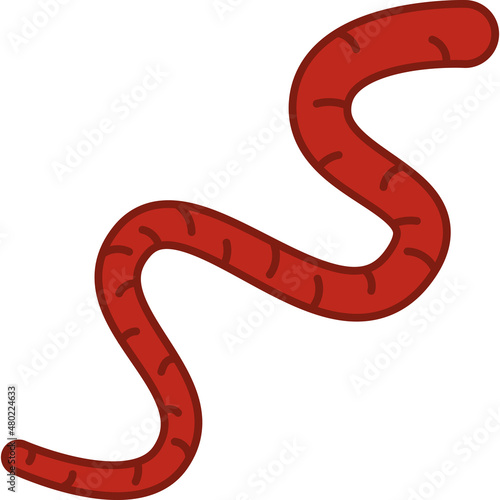Earthworm Worm Filled Outline Icon Vector