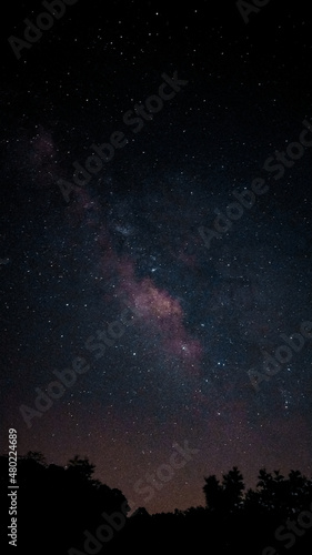 Milky way visible on a summer night during COVID-19 lockdown, clear sky, clean air no pollution