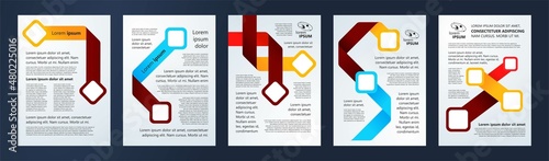 Set Flyer design template stripes elements vector