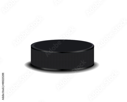 Hockey puck isolated on a white background