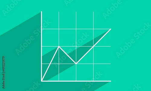 flat vector with rising graph with economic theme. Suitable for icons, print media, electronic media, and all things related to the economy, and can be used as a commercial.