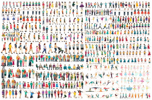 people set on white background, vector photo