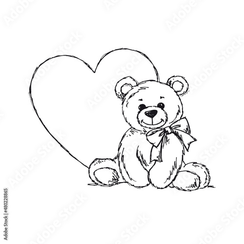 Teddy bear 1 male with heart - quotes place