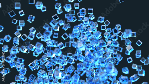 cloud of transparent cubes