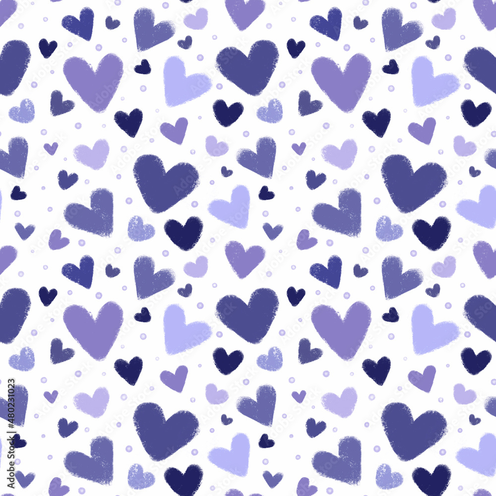 Violet hearts, seamless pattern on a white background. Romantic pattern happy Valentine day. Ideal for cards, wrapping paper, fabric, decor. Violet hearts, seamless pattern on a white background. Romantic pattern happy Valentine day. Ideal for cards, wrapping paper, fabric, decor.