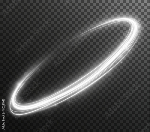 Light white Twirl. Curve light effect of white line. Luminous white circle. Light white pedistal, podium, platform, table. Vector PNG. Vector illustration	
