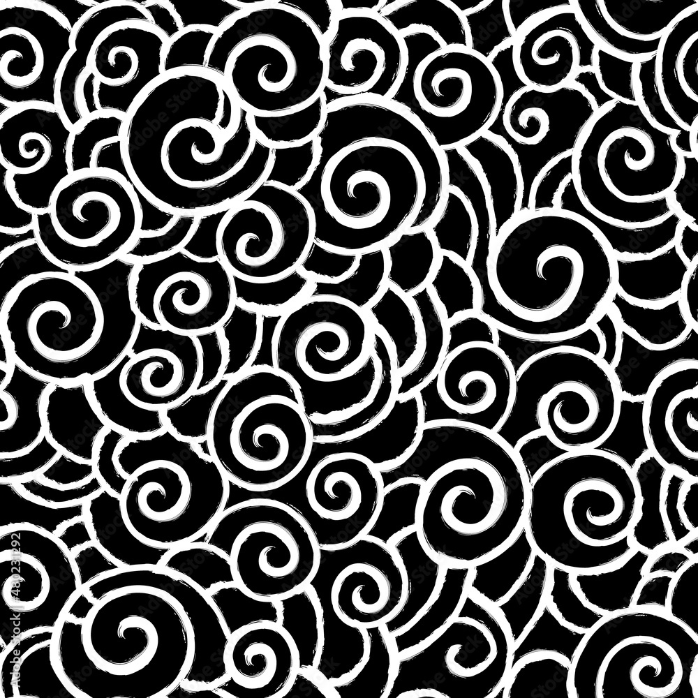 seamless vector ornament of spiral patterns
