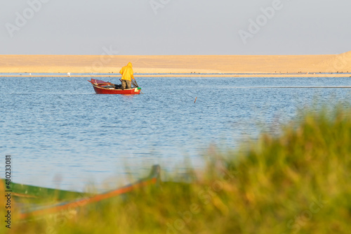 Canvastavla Traditional fishing in the Reserva Natural das Lagoas De Santo Andre
