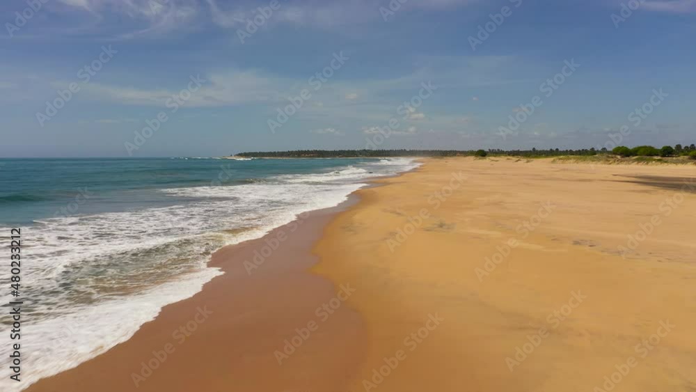 Tropical landscape with a beautiful beach top view. Tropical beach scenery. Whiskey point, Sri Lanka. Tropical landscape with a beautiful beach top view. Tropical beach scenery. Whiskey point, Sri Lanka.