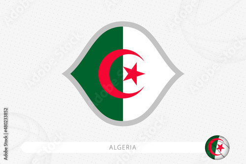 Algeria flag for basketball competition on gray basketball background. Free Download Algeria flag for basketball competition on gray basketball background. - GFXLoad