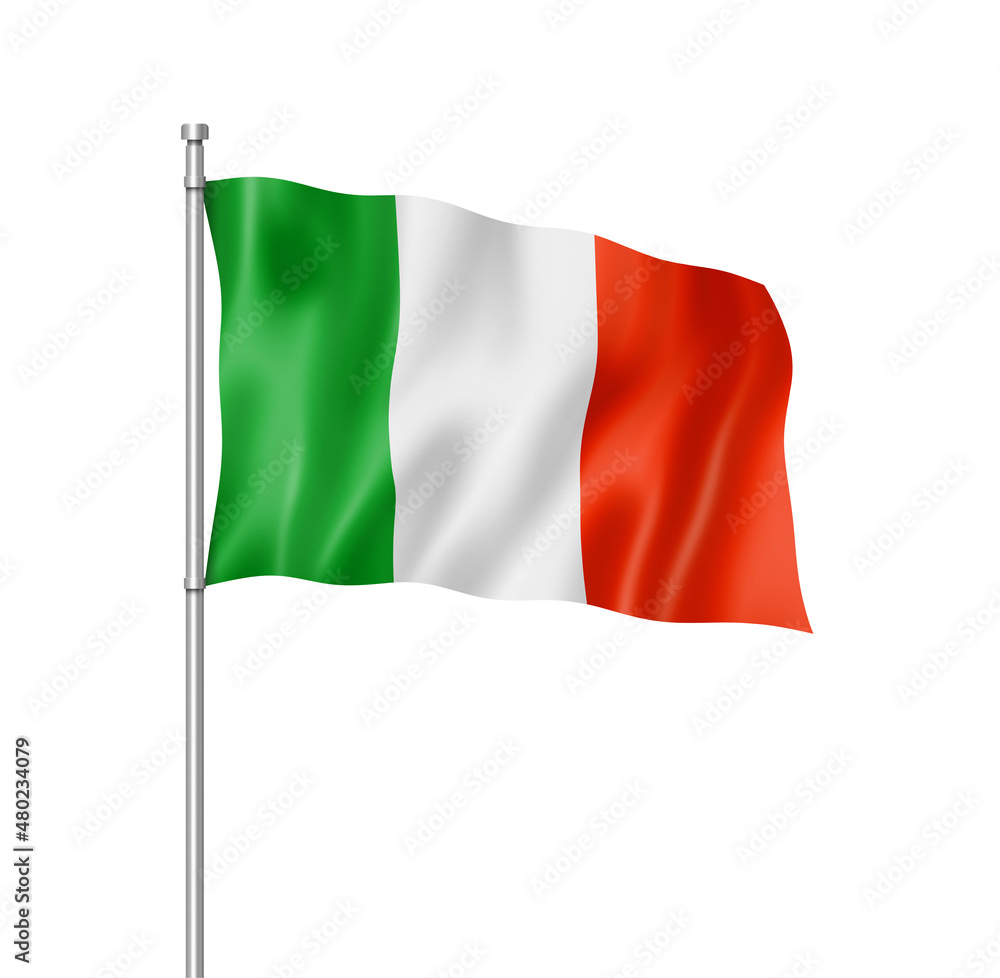 Italian flag isolated on white Italian flag isolated on white