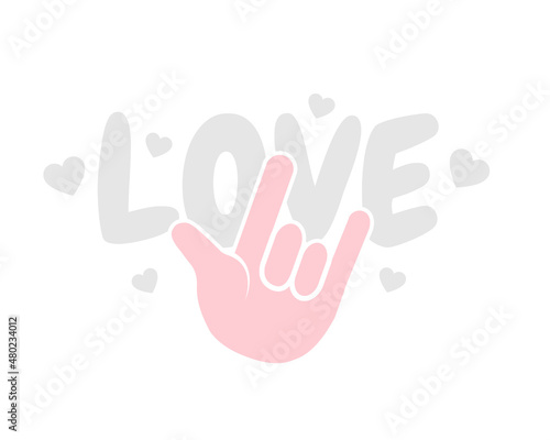 Love Sign Language Deaf Pink Happy