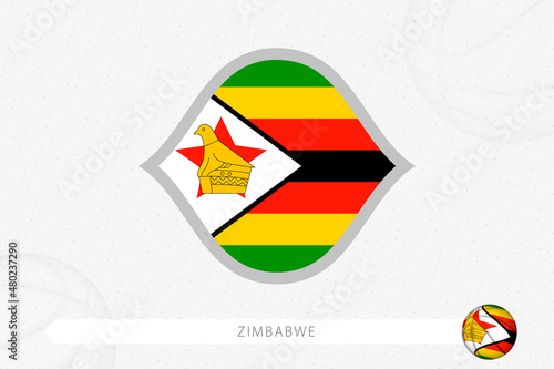 Free Download Zimbabwe flag for basketball competition on gray basketball background. - GFXLoad