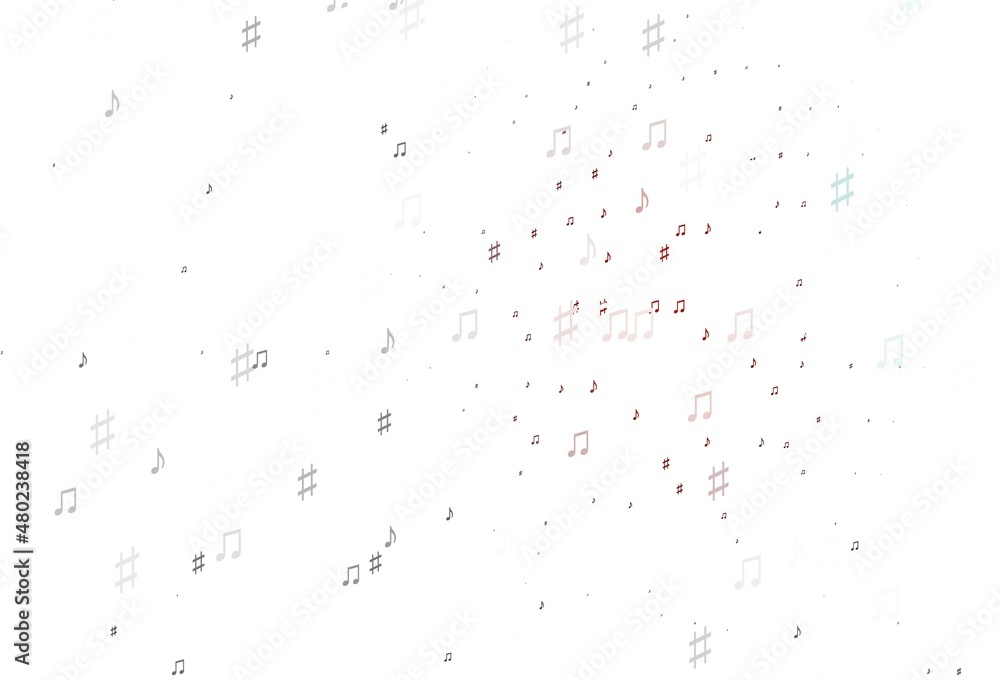 Light Red vector pattern with music elements. Light Red vector pattern with music elements.