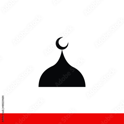 Dome Tower Mosque Icons Vector photo