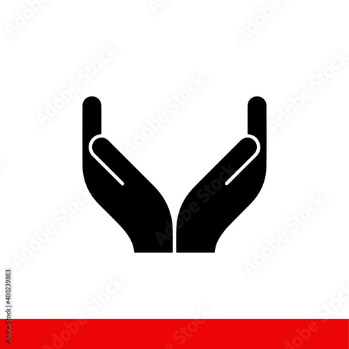 Hands for praying to God, vector icons