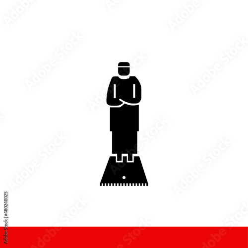 Silhouette of man praying to god, vector icons