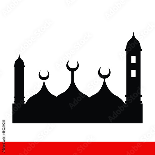 Mosque for prayer icons vector