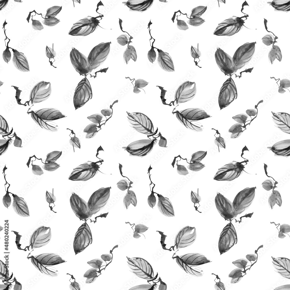 Foliate ink painting Foliate ink painting