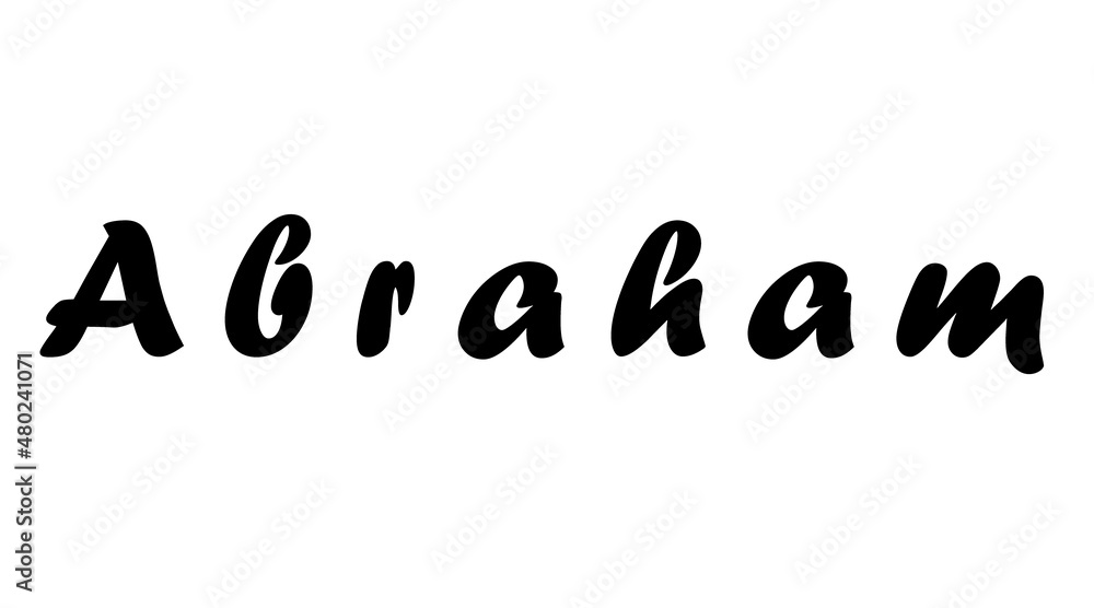 Simple text name design for Abraham