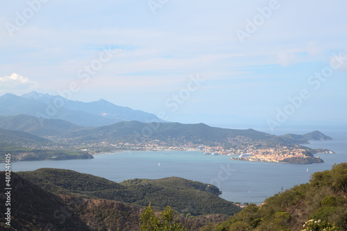 Portoferraio vista dall'alto, isola d'Elba, Italia