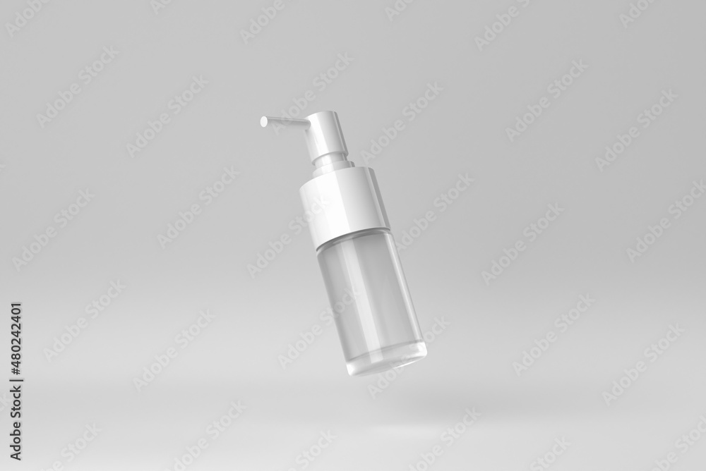 Cosmetic product display on a white background for skin care product presentation. 3D render. Cosmetic product display on a white background for skin care product presentation. 3D render.
