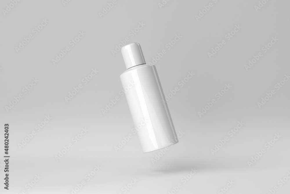 Cosmetic product display on a white background for skin care product presentation. 3D render. Cosmetic product display on a white background for skin care product presentation. 3D render.