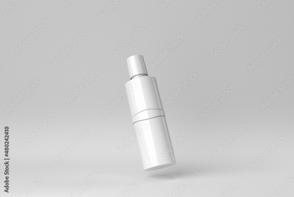 Cosmetic product display on a white background for skin care product presentation. 3D render. Cosmetic product display on a white background for skin care product presentation. 3D render.
