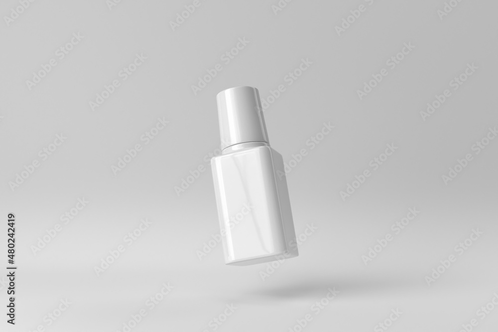 Cosmetic product display on a white background for skin care product presentation. 3D render. Cosmetic product display on a white background for skin care product presentation. 3D render.