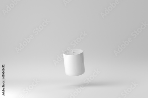 Canvas-taulu luxury lighting aromatic scent candle on white background to creat romantic and relax ambient
