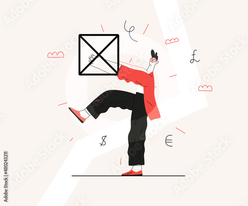 Startup illustration. Concept of building new business
