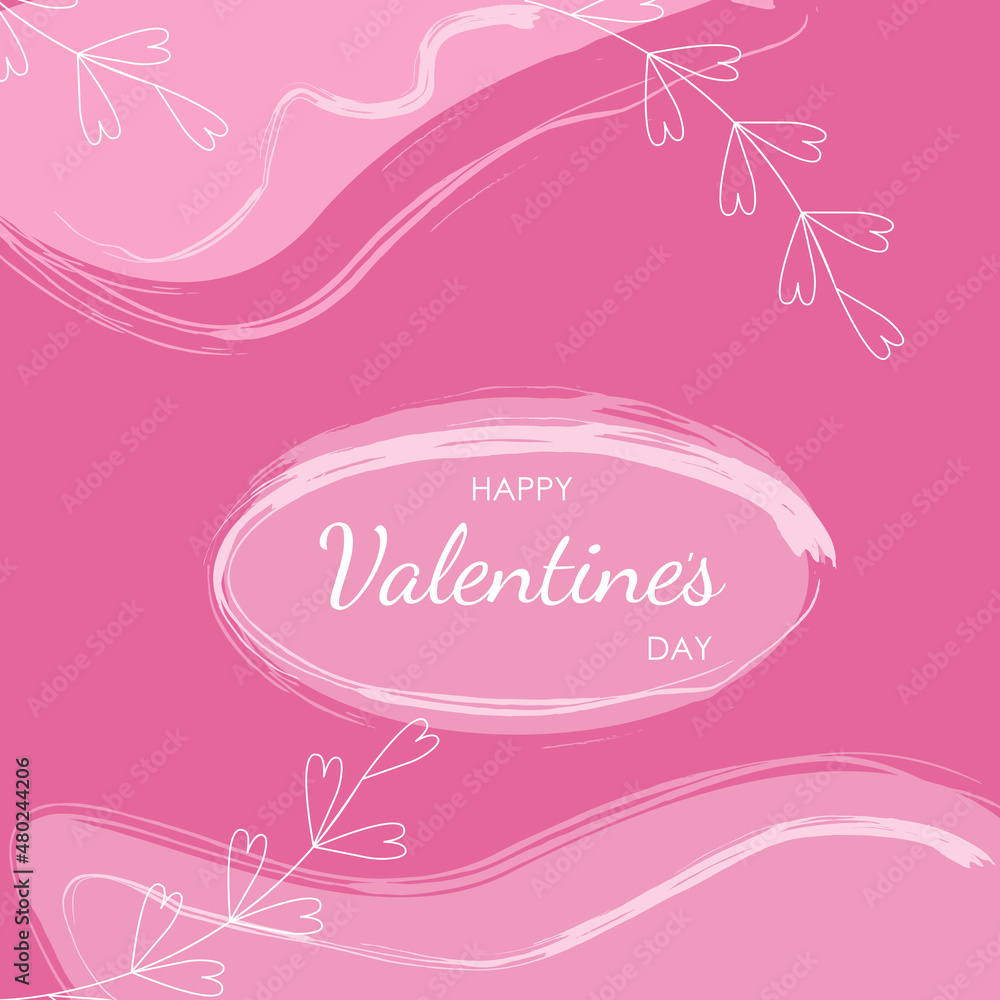 Happy Valentines day abstract background . Vector gift card or banner.Hand drawing love elements and frame .Love Day.