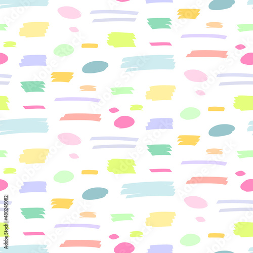 Seamless pattern line or texture marker highlighter on white background