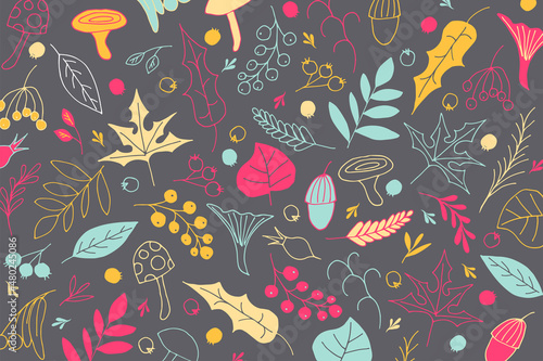 Autumn background with fallen leaves for falls mood 