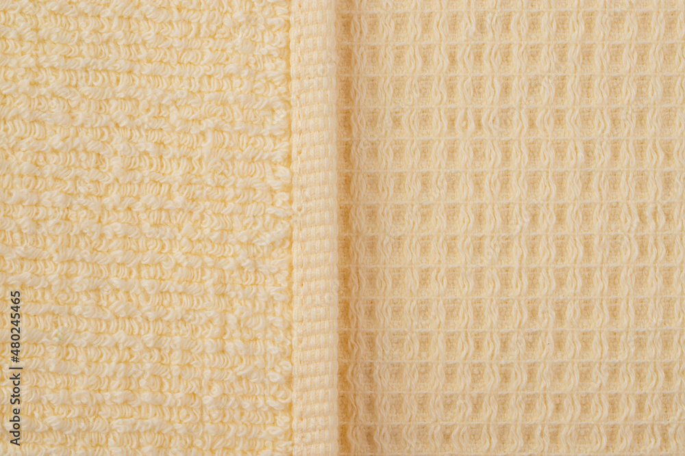 Fototapeta premium colored bath cotton towel, soft terry cloth, texture