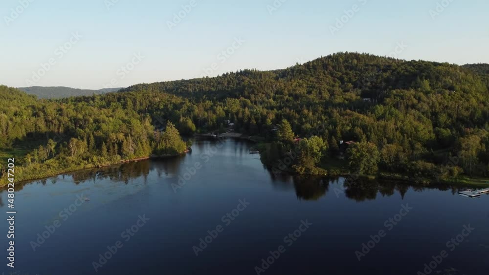 4K Outdoors Aerial view Lake and mountain in Canada 4K Outdoors Aerial view Lake and mountain in Canada