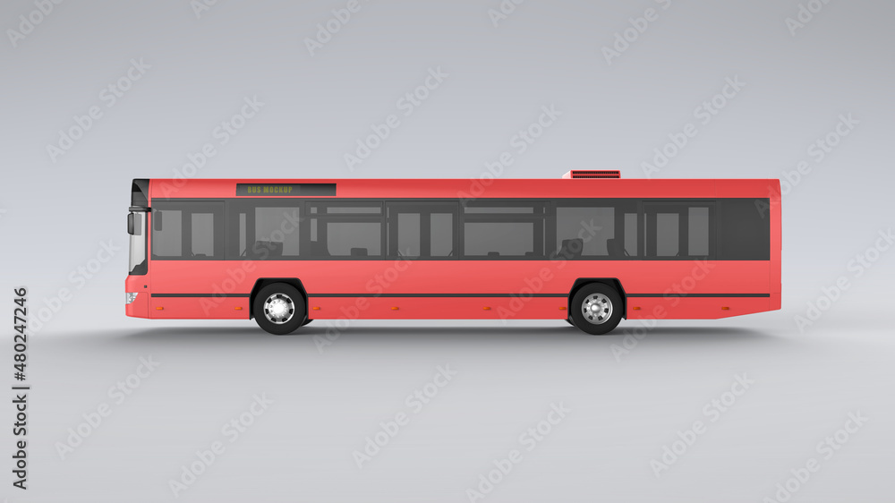 3d rendering mock up bus