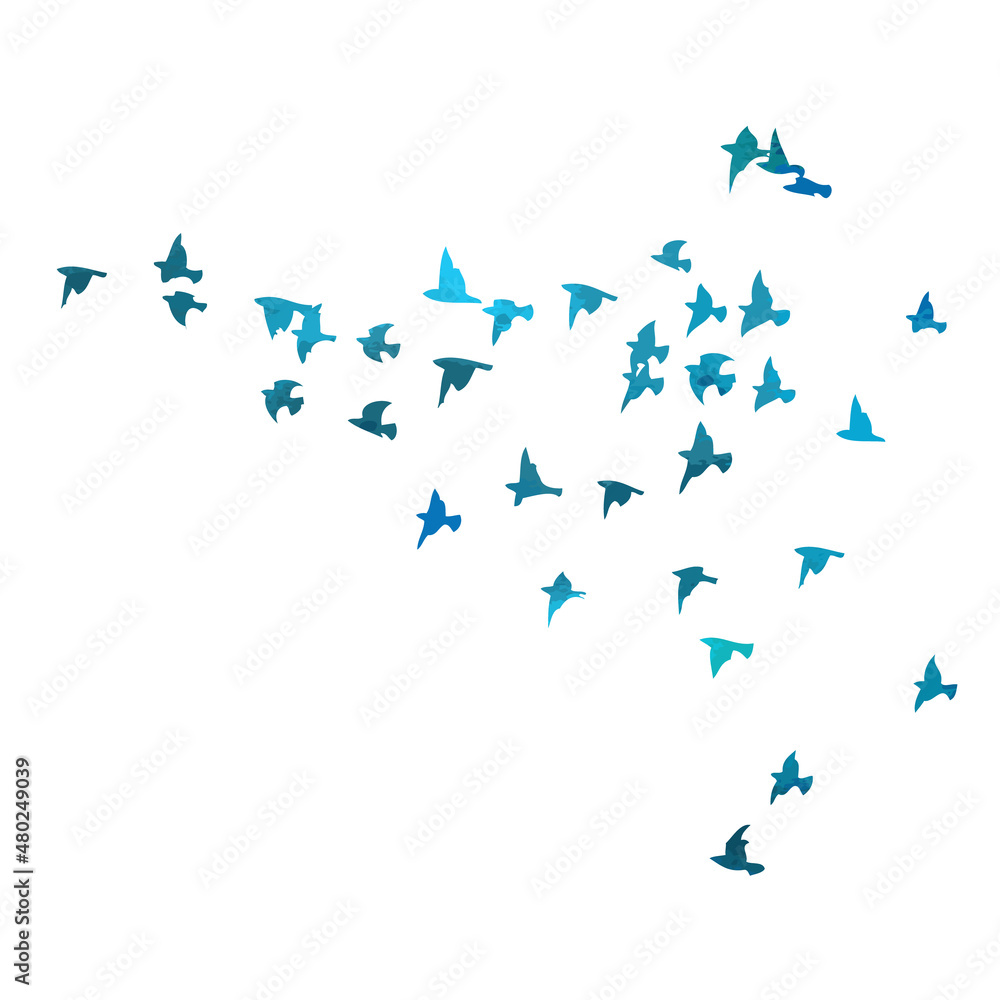 A flock of blue birds. Vector illustration A flock of blue birds. Vector illustration