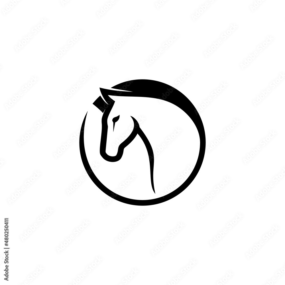 Horse circle luxury logo design Horse circle luxury logo design