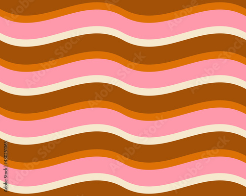Retro 70s seamless colorful geometric pattern. Endless texture, retro background. Vector illustration