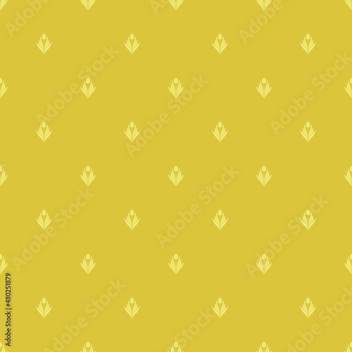 Murais de parede Seamless pattern with a pattern of the silhouette of tulips and leaves