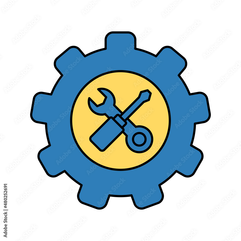 gear and wrench repair maintenance icon gear and wrench repair maintenance icon