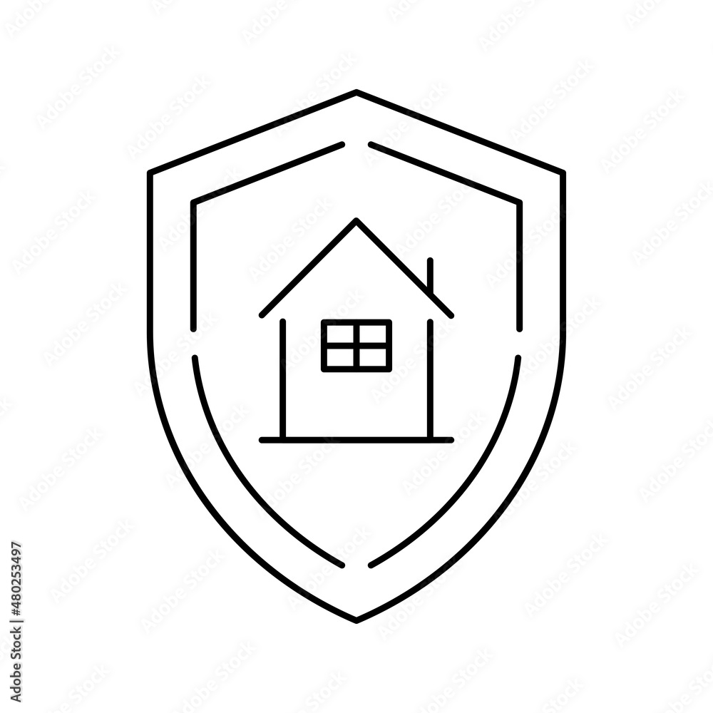 Obraz premium home security shield icon vector