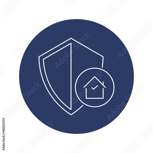 home security shield icon vector
